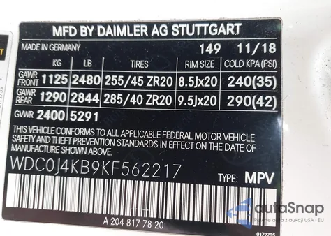 2019 Mercedes-Benz Glc 300 Coupe 4Matic z USA, uszkodzony, nr VIN WDC0J4KB9KF562217